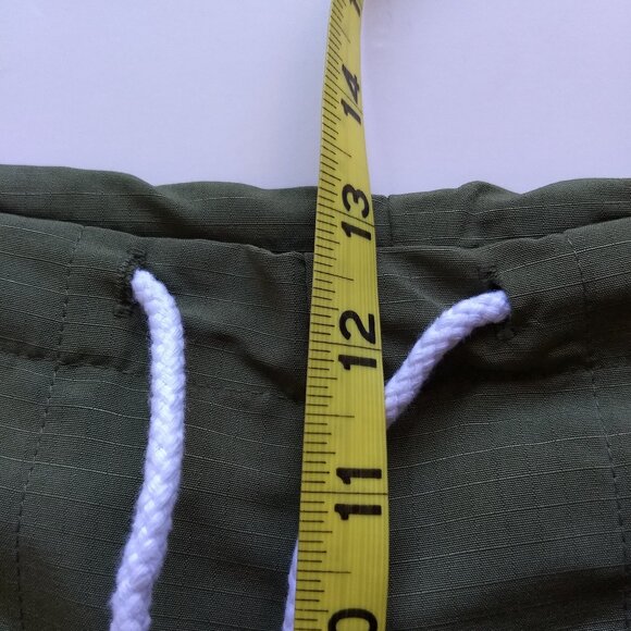 Local European Olive Green Oversized Rip Stop Pants New NWT 100% Polyester XS/S - Picture 11 of 14